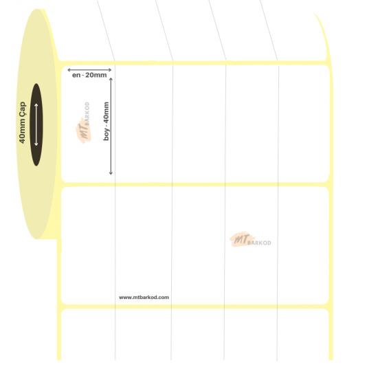 20x40 Yan Yana 5’li Kuşe Etiket, Barkod Etiket, Yazıcı Etiketleri