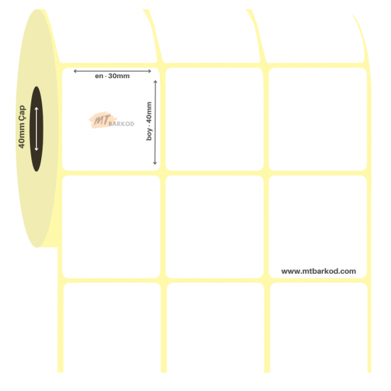 30x40 Yan Yana 3’lü Termal Etiket | Yazıcı Etiketi