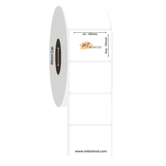 40x30 PP Opak Etiket (Sticker), PP Opak Etiket, Opak Sticker