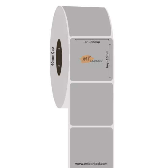 60x80 Silvermat Etiket Sticker | Silver Mat Etiket | Metalize Etiket