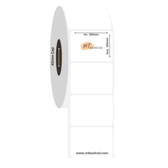 80x60 PP Opak Etiket (Sticker), PP Opak Etiket, Opak Sticker